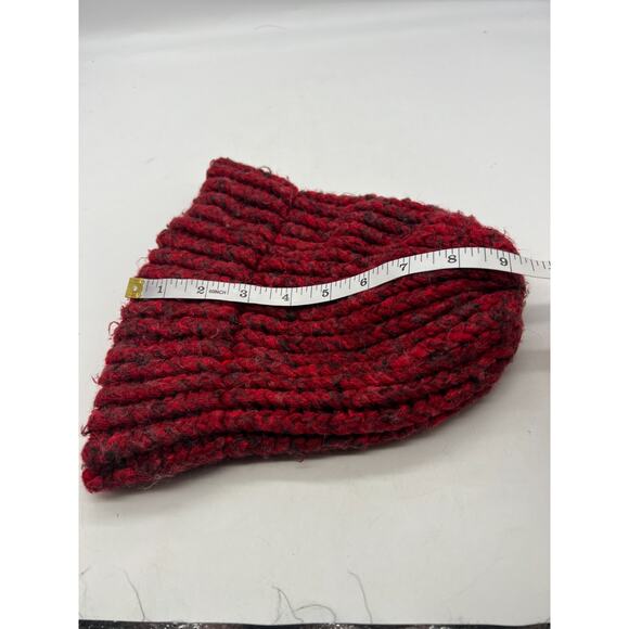 Women's woven red and black knit cap hat ski hat boho small - Picture 8 of 8